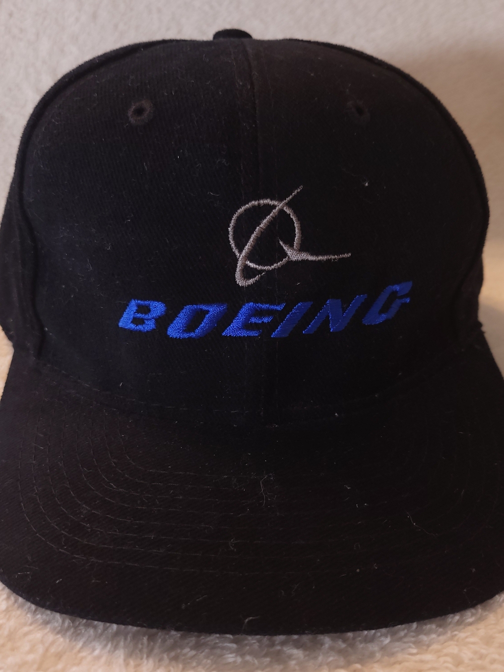 Boeing Airlines Strapback Hat Black Logo Aviation Company Adjustable Otto Cap